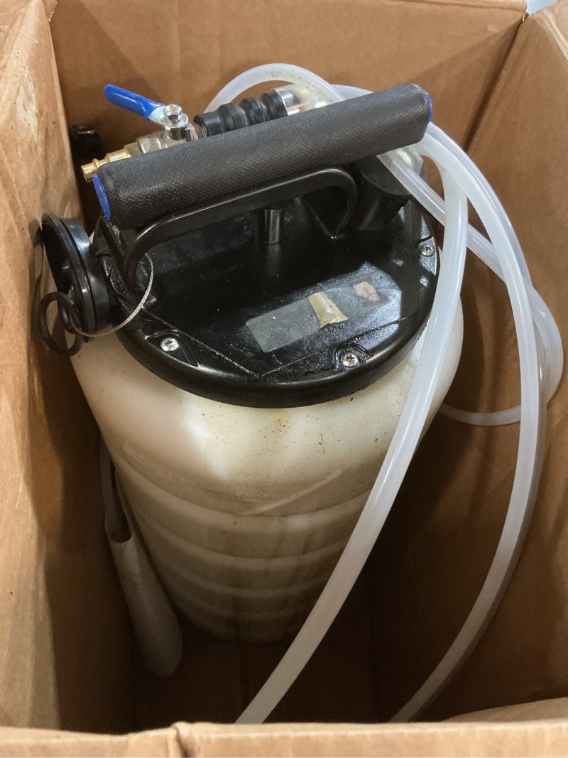 Condition photo showing As Is for vevor 15l pneumatic/manual fluid extractor pump, oil changer vacuum fluid extractor, oil extractor change pump for automotive, oil change & fluid change tool with dipstick and suction hose