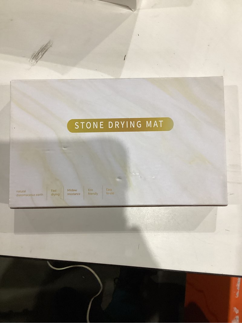 Condition photo showing New/Like New for Faucet Mat for Kitchen Sink, Diatomite Stone Drying Sink Protectors, Bathroom Faucet Splash Guard, Quick Dry Water Absorbing, Non-Slip Stone Tray for Kitchen Counter, Grey, 15.7" x 3.9" 15.7" x 3.9" Gray