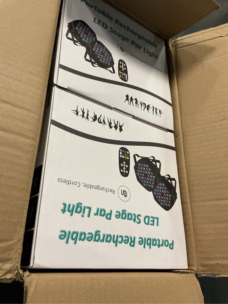 Condition photo showing Good Condition for wireless rechargeable par can lights 4 pack wireless led uplights battery powered uplighting rgb 36w stage lighting for events dj wedding party litake