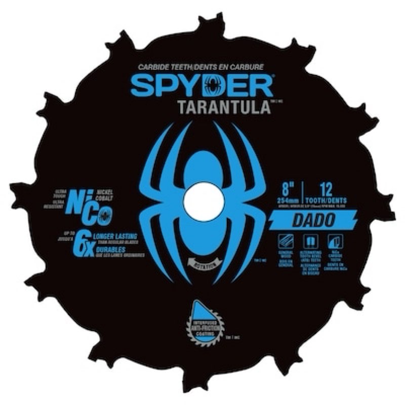 Spyder Dado 8-in 12 -Tooth Fine Finish Tungsten carbide-tipped steel Dado Miter/Table saw blade