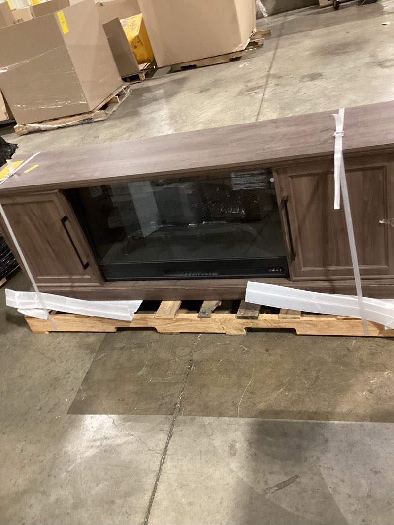 Condition photo showing Good Condition for TV stand Brown Electric Fireplaces