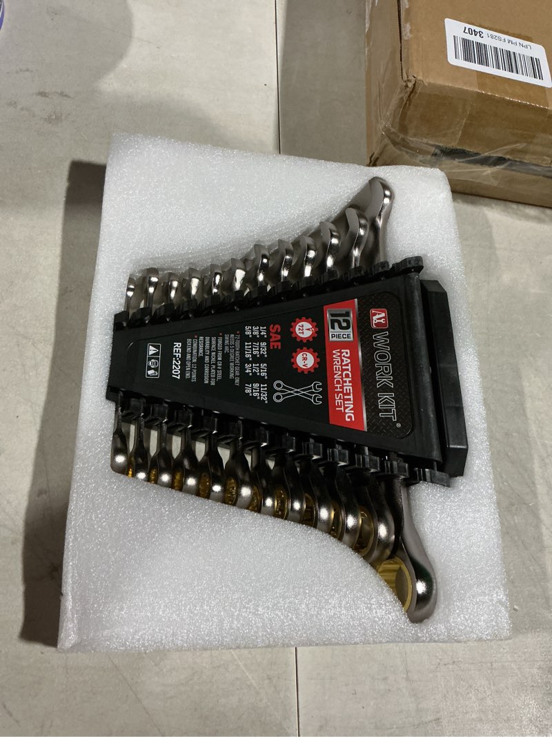 Condition photo showing Good Condition for 12PCS Metric Flex Head Ratcheting Wrench Set 8-19mm 72-Tooth Ratchet Combination