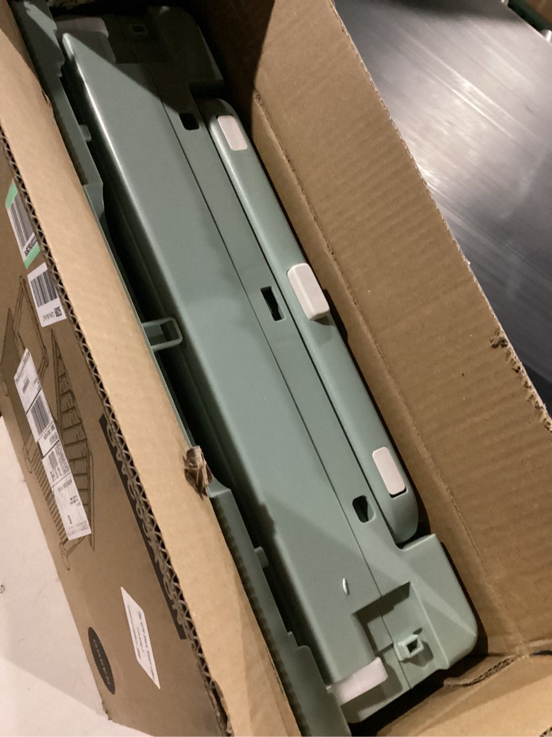 Condition photo showing New/Like New for folding utility cart portable rolling crate handcart shopping trolley collapsible tool box, with lid, on rotate wheels, for grocery, shopping, office, teacher, camp,file (green)