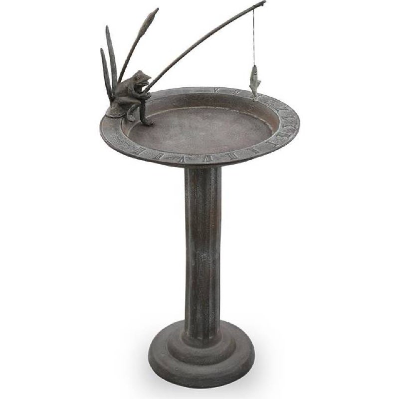 SPI Home Fishing Frog Sundial & Birdbath\n