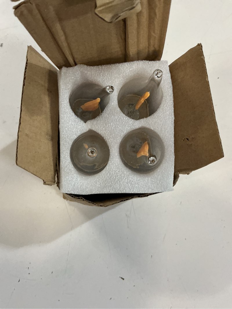 Condition photo showing Good Condition for hompavo flickering flame light bulbs with realistic fire effect, e26 3w glass bulb for halloween christmas outdoor decor, halloween porch, patio & home indoor/outdoor party decor - 4 pack