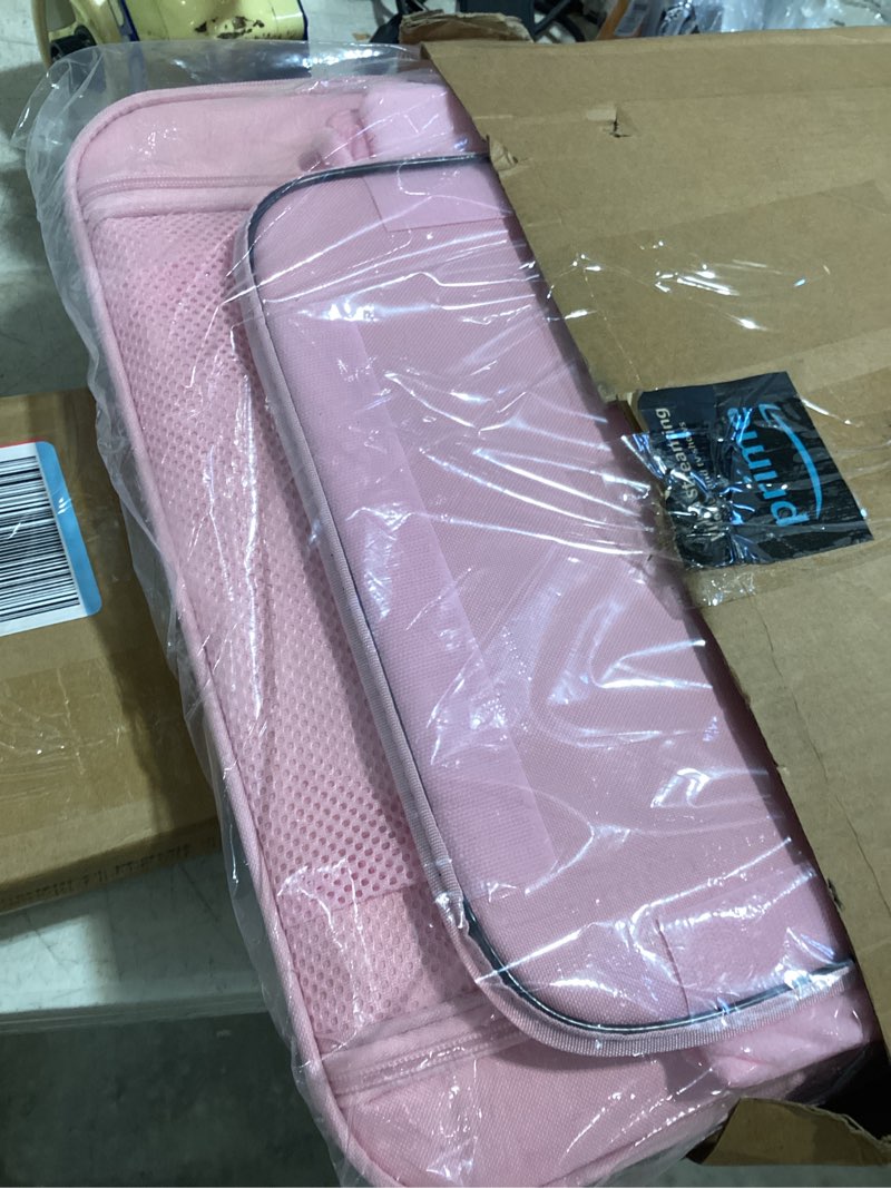 Condition photo showing Good Condition for midog 2 cat carrier with litter box, expandable dual compartment cat carrier for 2 cats, large soft sided double pet carrier for car travel, moving pink