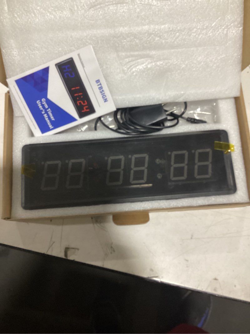 Condition photo showing Good Condition for LED Interval Timer Count Down/Up Clock Stopwatch with Remote for Home Gym Fitness Blue+red