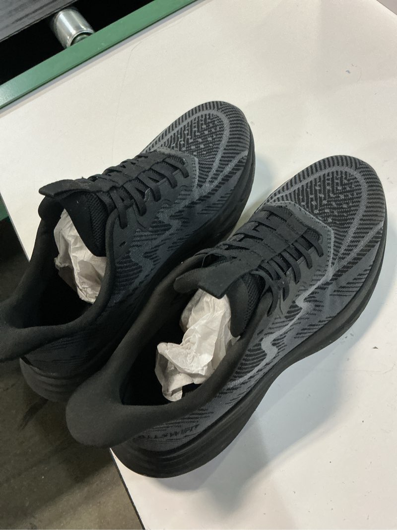 Condition photo showing Good Condition for allswifit men's slip on walking shoes hands-free cushion running tennis activesolid non-slip comfortable workout gym athletic fashion sneakers 10 wide black