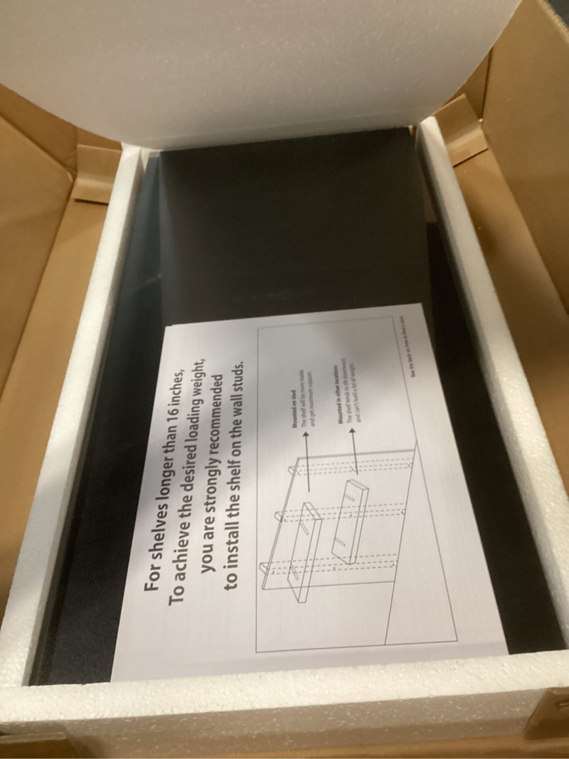 Condition photo showing Good Condition for WELLAND 12" Deep Floating Wall Shelf, Black Floating Shelf Display Floating Shelf, 23.62" L x 11.81" D x 2" T, Deeper Than Others, Black 23.62" x 11.81" x 2"