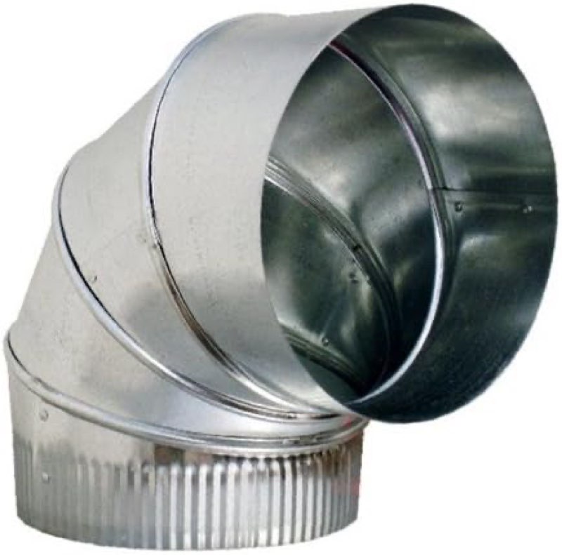 HVAC Duct Elbow 4" 90 degree Sheet Metal Adjustable 26 Gauge