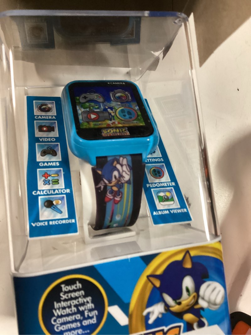 Condition photo showing Good Condition for sonic the hedgehog kids smart watch - interactive touchscreen with games, selfie camera, step tracker, alarm, and printed silicone strap - fits wrists 5.5" to 8.0" sonic speed