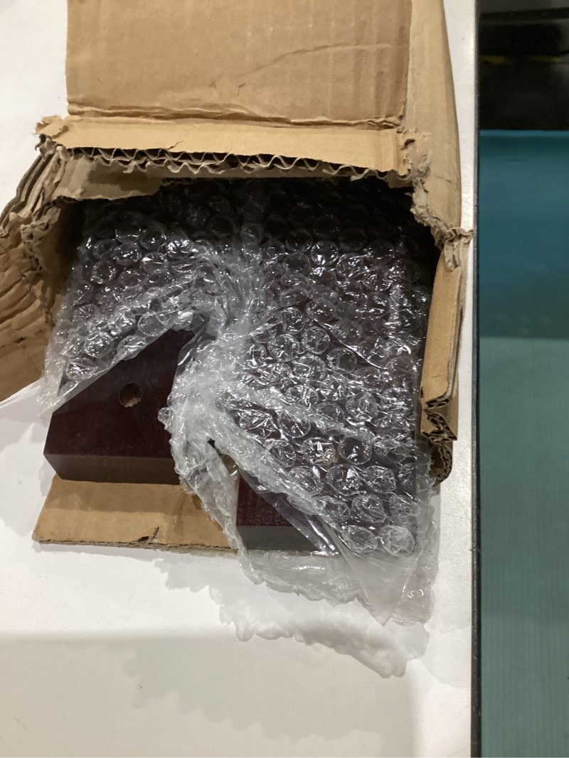 Condition photo showing As Is for Wall Mounted Wine Rack, Barrel Stave Wine Rack, Imported Pine Wood and Metal Wine Bottle Holder Rack - 6 Bottles 40x7.6inch (Red Wine Color)