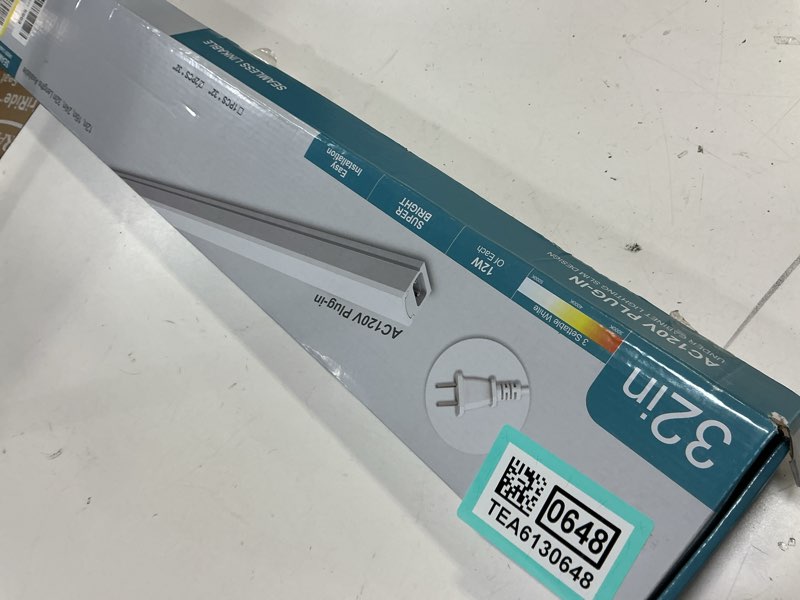 Condition photo showing Good Condition for Under Cabinet Lighting Plug in, 32 Inch 2 Pcs, Linkable AC120V 3CCT 3000K/4000K/5000K Ultra Slim, LED Under Cabinet Lights for Counter Light, Kitchen, Shelf, Sink, Workshop, Desk, White White,2 Pack 32 Inch