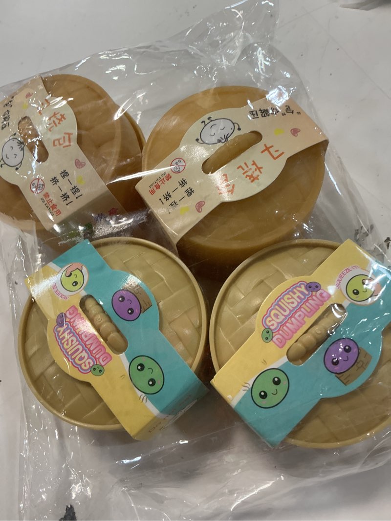 Condition photo showing Good Condition for 2026 new 4pcs squishy dumpling,dumpling squishy, rainbow dumplings, cute anxiety relief fidget , soft squeeze decompression dough for adults