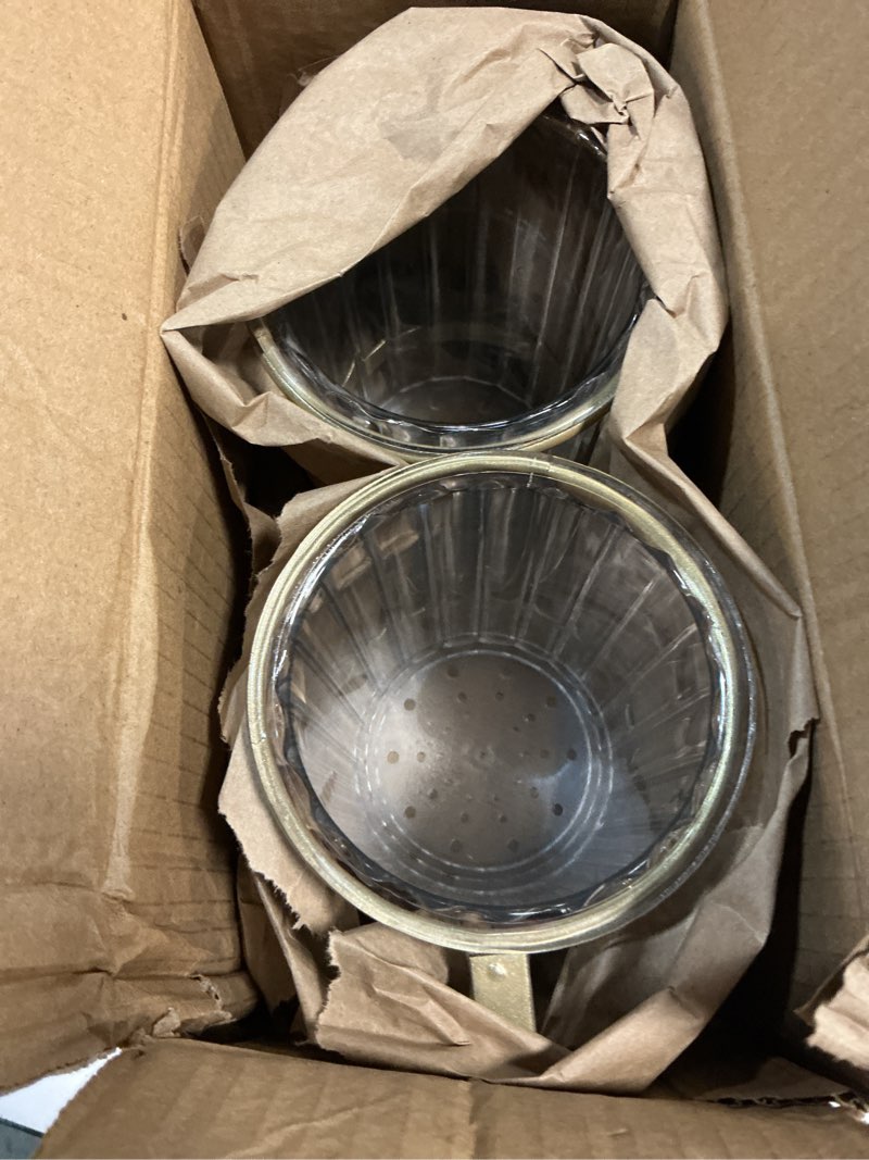 Condition photo showing New/Like New for Kivsty Utensils Silverware Holder with Metal Bracket, Cutlery Caddy, Flatware Spoon Fork Knife Tabletop Organizer for Party Kitchen Dining Room - Gold Clear + Gold