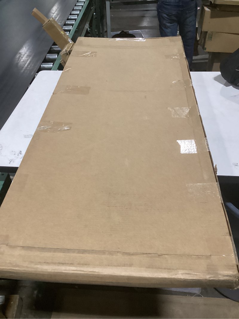 Condition photo showing New/Like New for Koonmi Full Length Mirror, 56"x21" Mirror Full Length with Stand, Gold Domed Top Square-Edged Floor Mirror with Aluminum Alloy Frame for Bedroom Living Room Gold 56"L x 21"W