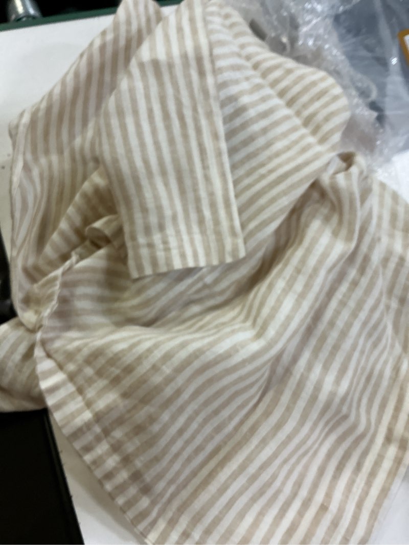 Condition photo showing Good Condition for european linen stripe euro sham, euro, natural/white stripe