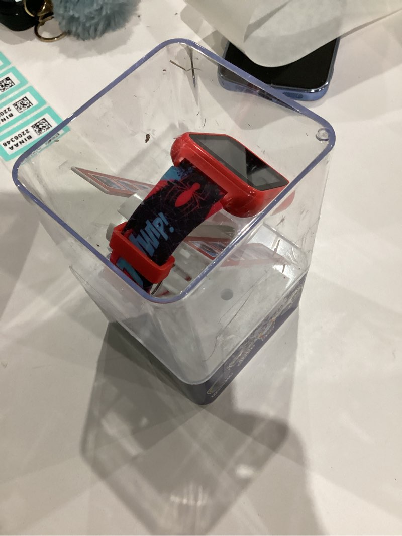 Condition photo showing As Is for Accutime Marvel Spider-Man Red Educational Touchscreen Smart Watch Toy for Boys, Girls, Toddlers - Selfie Cam, Learning Games, Alarm, Calculator, Pedometer, and More (Model: SPD4588AZ)