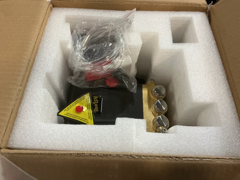 Condition photo showing Good Condition for toolcy pressure washer pump max 4400 psi 4.2 gpm, 1" shaft horizontal gas power washer pump replacement, direct drive triplex plunger replacement pump with pressure adjustment unloader, 5 nozzle tips