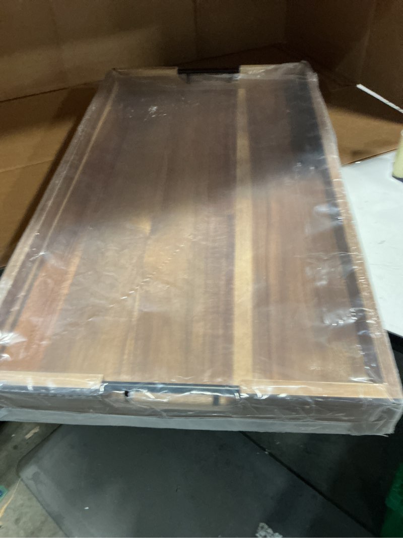 Condition photo showing Good Condition for blushtier 32 x 18 inch wood serving tray extra large ottoman tray with handle oversized rectangle extra long vintage decorative platters for kitchen food beverage fruit snack tea coffee table decor 32" x 18" x 2.5"