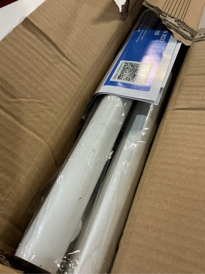 Condition photo showing Good Condition for umimile tension curtain rod, 51-126 inches adjustable spring shower tension curtain rod, stainless steel closet rod for windows or shower, no drilling, no rust, easy to install, white 51-126” white