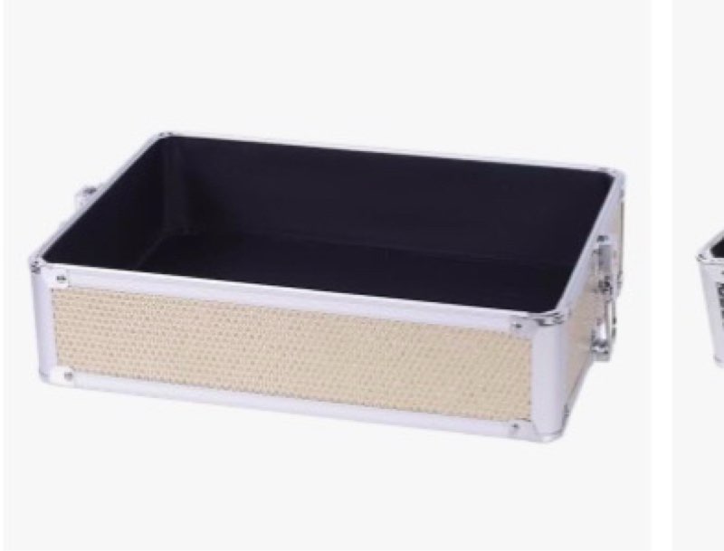 replacement divider tray for makeup train case – removable middle layer insert, compatible with most cosmetic storage boxes - crystal gold