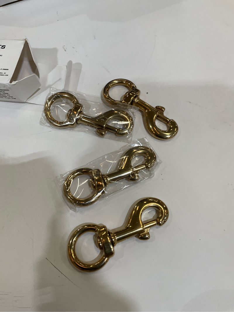Condition photo showing Good Condition for Flag Clips for Rope 4-Pack - Durable 3.2” Bronze Brass Snap Clip with Swivel Eyelet - Best for Flag Poles with Halyard Rope - 4 PCS Flag Pole Clips by Hieno Supplies - Flag Rope Clips for Flagpole