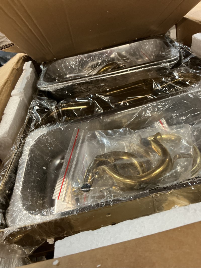 Condition photo showing Good Condition for chafing dishes for buffet 4 pack 7 pans, 9.5qt [sturdy & rolled edge] chafing dish buffet set, [mirror-like polished finish] easy to clean food warmers for parties, gathering, wedding, event, catering 2 full size,2 half size,3 1/3 size