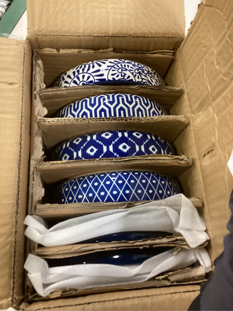 Condition photo showing Good Condition for selamica ceramic succulent pots, shallow succulent planters with drainage hole & saucer, indoor plant pots for cactus, home decor?vintage blue,6 inch vintage blue 6 inch