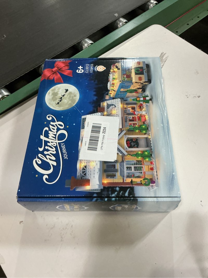 Condition photo showing New/Like New for Snow Village& RV Building Set with LED Lights,2 in 1 Christmas Vacation Holiday House and Christmas Holiday Snow Village RV Gift(1726PCS)