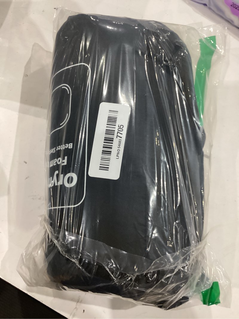 Condition photo showing Good Condition for memory foam camping pillow - lightweight & portable small travel pillow for airplane & train travel, camping, backpacking, removable washable cover, easy to clean, includes storage bag black gray s-14.9*10.2*3.6in