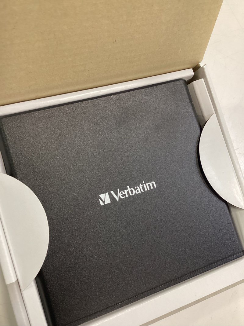 Condition photo showing As Is for Verbatim Slimline CD / DVD Drive - External USB 2.0 CD DVD +/-RW Burner for Laptops and Notebooks with M-DISC Support - Mac & PC Compatible - Nero Burn & Archive Software Included - Black