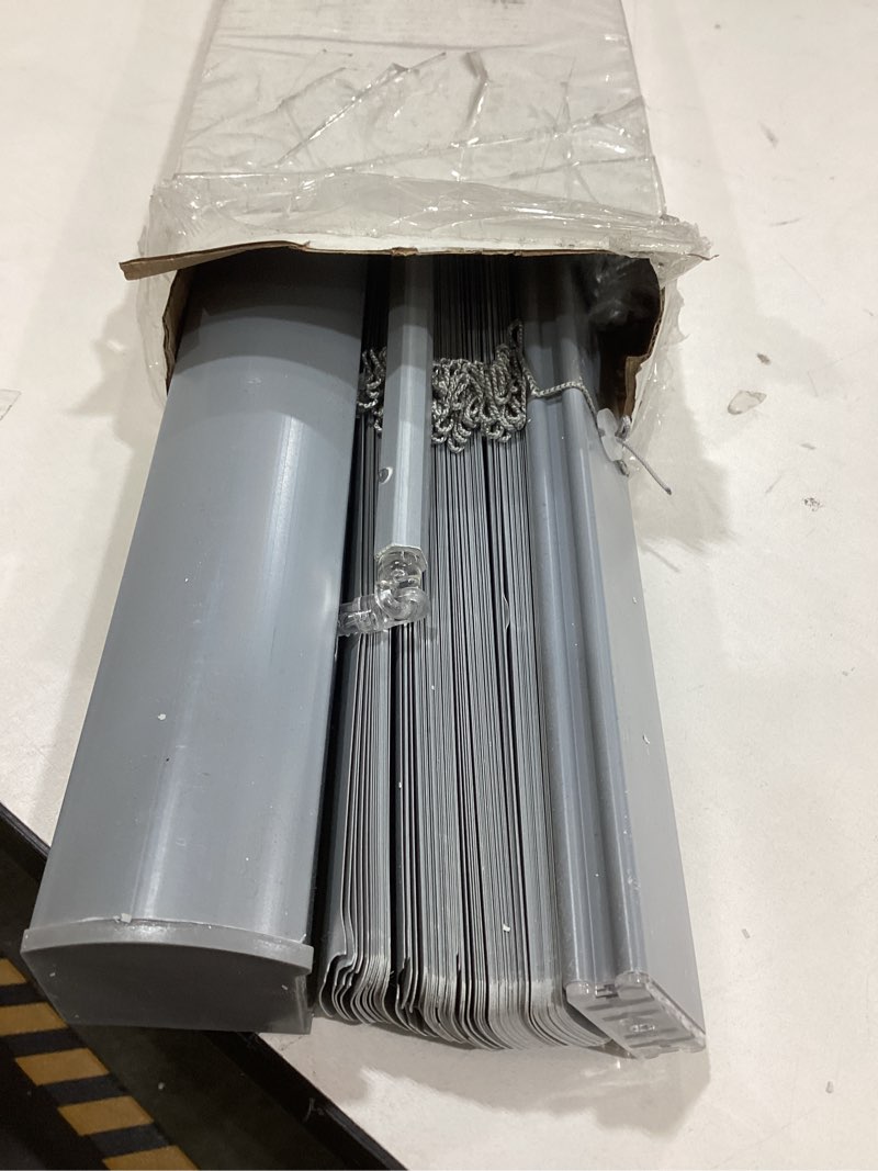 cordless light filtering window blinds - 30 inch width, 72 inch length, 1" vinyl slat size - grey - 