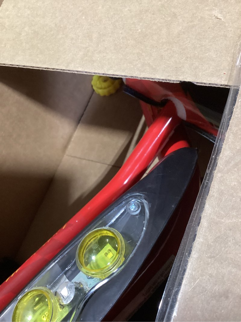 Condition photo showing Good Condition for huffy disney and marvel toddler kids 3-wheel scooters, multiple color options, ages 3+ years old, durable steel frame, portable, girls/boys, non-slip deck, character graphics cars