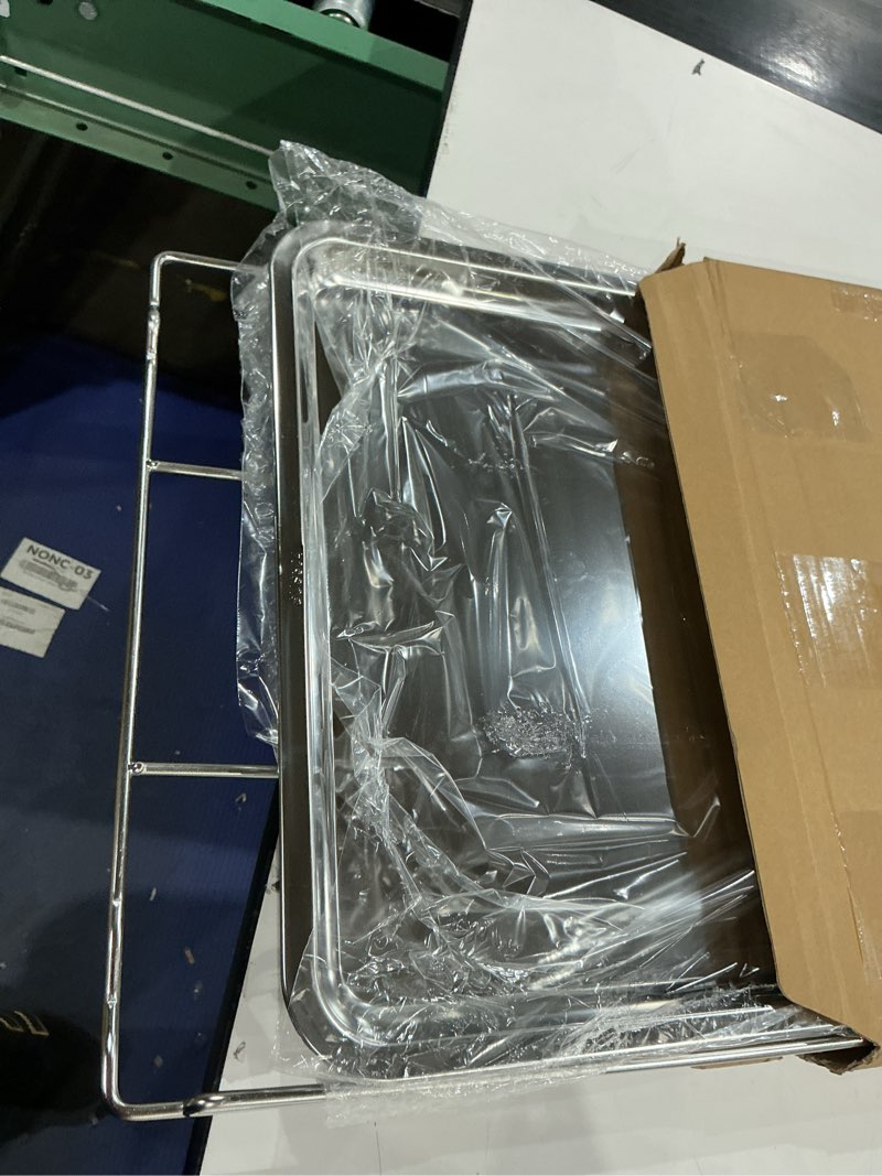 Condition photo showing Good Condition for new upgrade air fry tray for 30" oven with drip pan, compatible with frigidaire wall ovens, ranges, and wall oven/microwave combinations 30" with drip pan