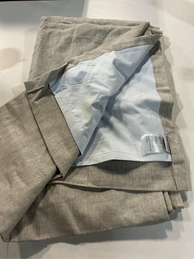 Condition photo showing Good Condition for european linen true blackout curtain, single panel 48x84, flax