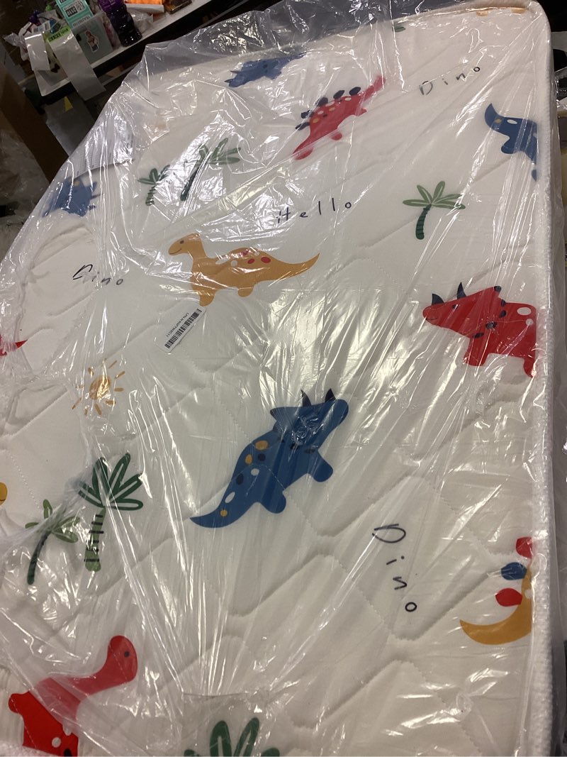 Condition photo showing Good Condition for Pack and Play Mattress 38" x 26" x 1.5", Firm Support and Comfort Foam, Soft Playard Mattress for Babies and Toddlers, Baby Essentials Items Dinosaur Pack and Play
