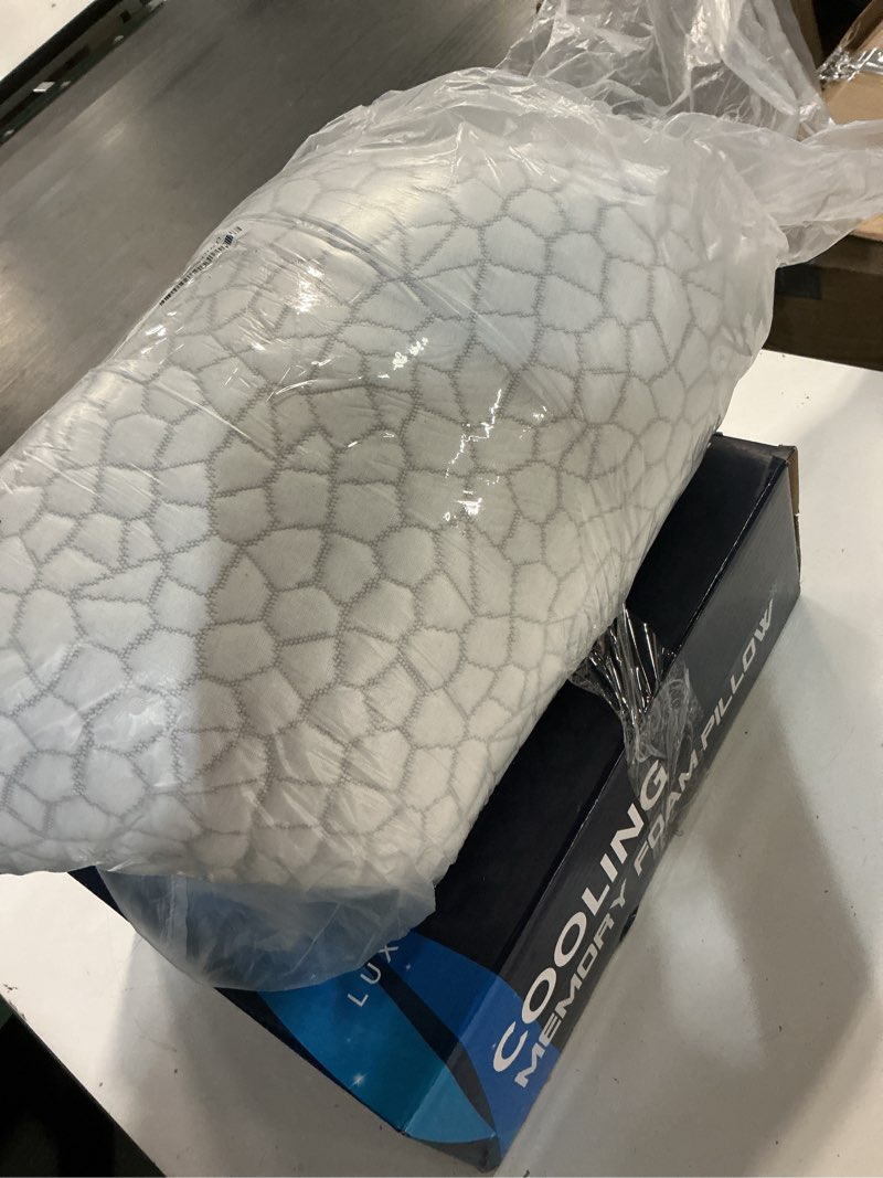 Condition photo showing Good Condition for cooling pillow queen size set of 2, adjustable bed pillows for sleeping, luxury shredded memory foam side sleeper pillows 2 pack, cool no flat firm cervical neck pillow for side sleepers neck pain queen (2 count) crescent white(cooling)