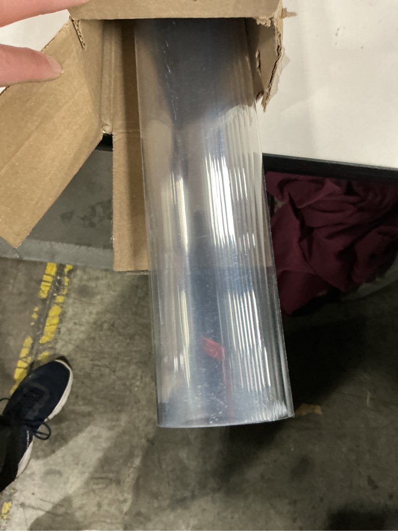 Condition photo showing Good Condition for LovePads Clear Table Cover Protector 36 x 60 Inch, 1.5mm Thick Plastic Table Cover, Table Protector for Dining Room Table, Waterproof Vinyl Tablecloth Table Pad Mat for Kitchen, Dresser, Writing Desk 36" x 60" (Rectangular) Clear 1.5mm