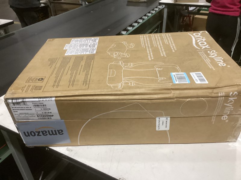 Condition photo showing As Is for britax skyline 2-stage belt-positioning booster car seat, dusk - highback and backless seat skyline dusk