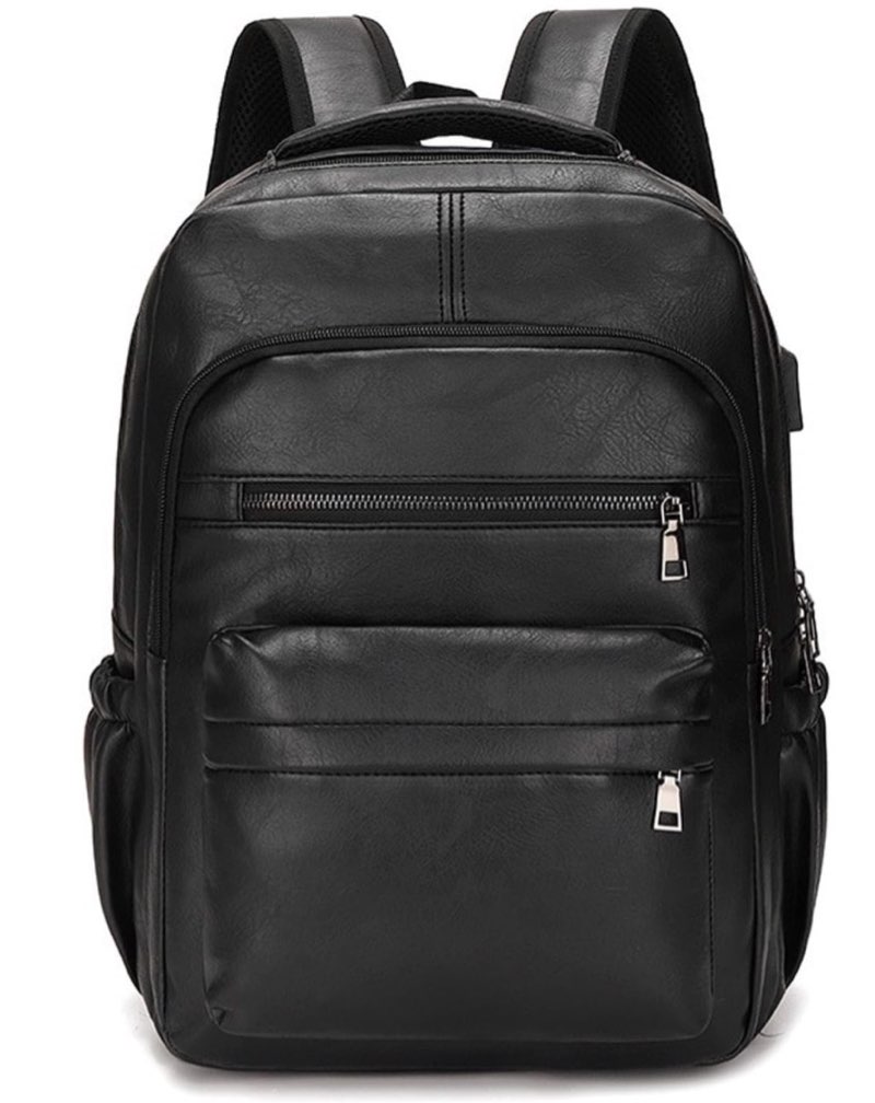 SHENGLAICAI Vintage Leather Backpack for Men 16" Laptop Bag for work Casual Daypack Business Travel 