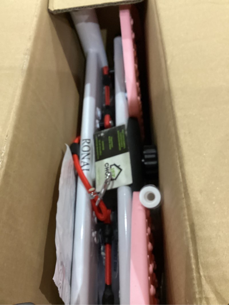 Condition photo showing As Is for ronai waist twister machine with resistance bands – adjustable ab twister board for home fitness, dual pedals, quiet rotation, tracks time/reps/calories, 300 lbs capacity pink