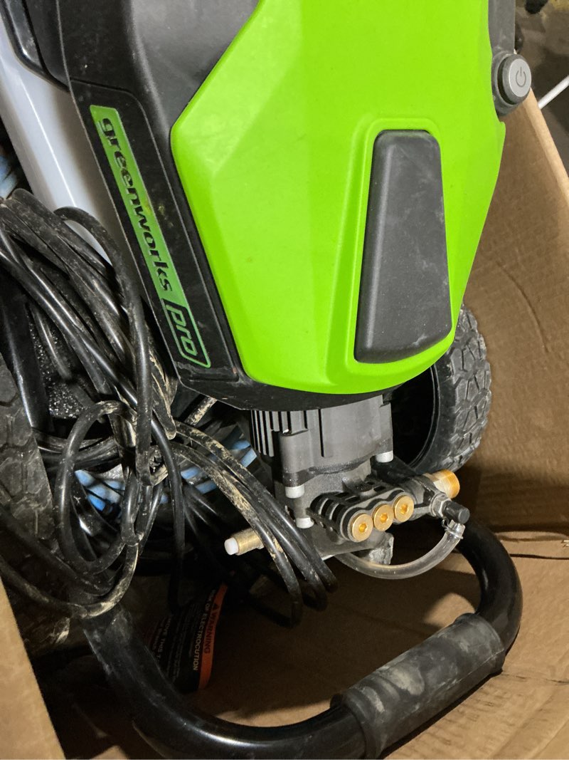 Condition photo showing As Is for greenworks pro 3000-psi 2.3-gpm cold water electric pressure washer