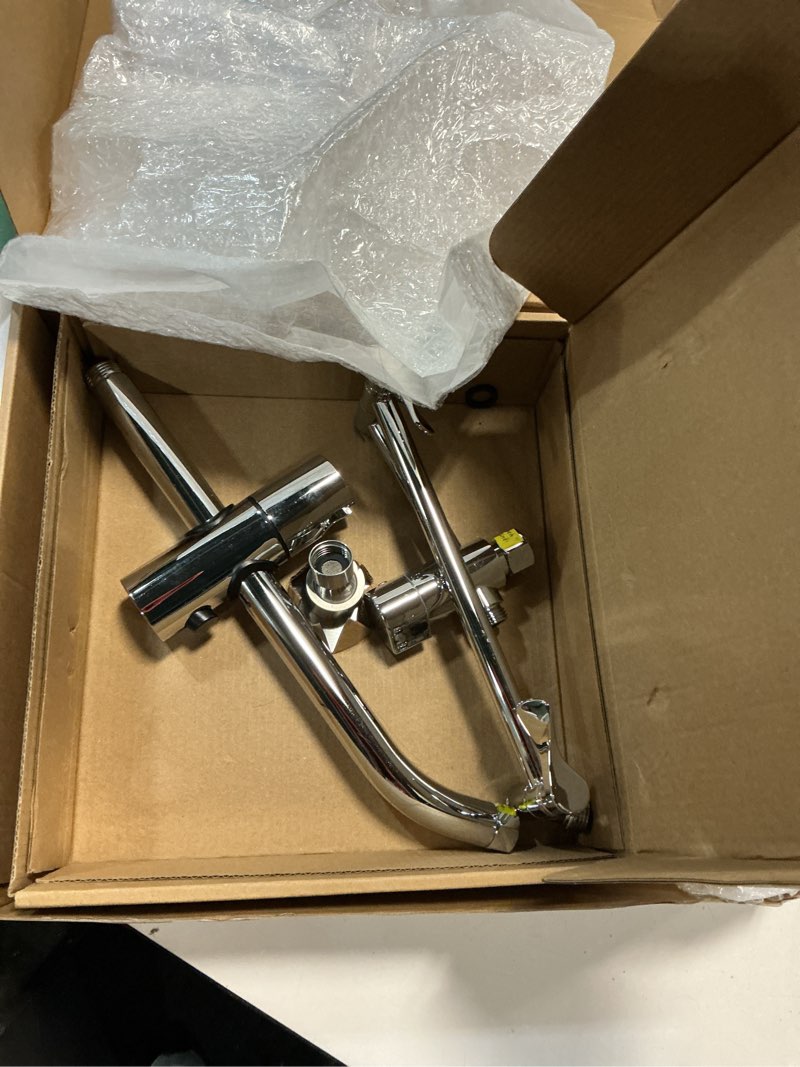 Condition photo showing Good Condition for veken all metal 10" shower head with handheld, luxurious square double rain shower heads,power wash wand,dual high pressure detachable rainfall showerhead with spray combo,extension arm,chrome,sliver contemporary chrome
