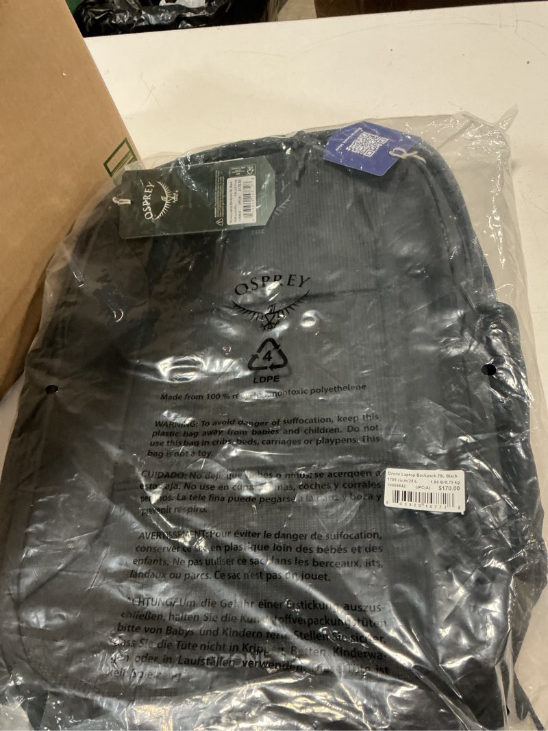 Condition photo showing New/Like New for osprey ozone laptop backpack 28l, black one size black