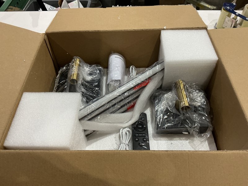 Condition photo showing Good Condition for not exact but similar to picture light for wall, 5200 mah battery operated picture light with remote & timer for wall art - 3 cct dimmable led, brass finish brass 13 inch