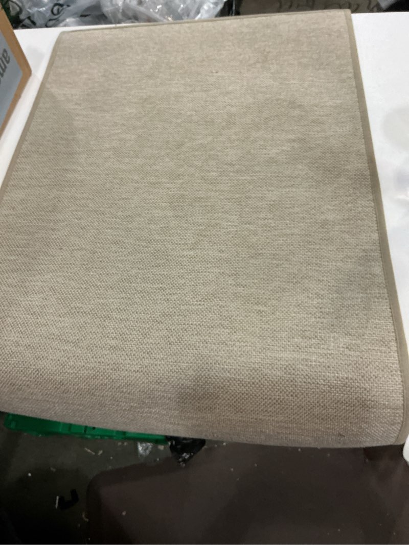 Condition photo showing As Is for LEKEEPGO Door Mat 24"x47", Non Slip Door Mat Indoor Entrance, Rubber Backing Front Indoor Door mat Washable Absorbent Low-Profile Entryway Entry Resist Dirt Inside Door Mats, Khaki 1'11" x 3'11" (Rectangular) Khaki