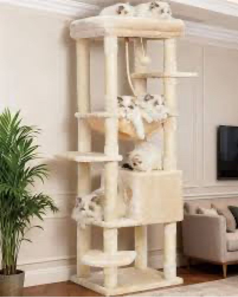 Heybly Heavy Duty Cat Tree, Tower for Indoor Cats Large Adult, Tall Cat Condo House with Extra-Large