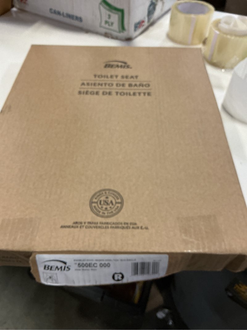 Condition photo showing New/Like New for Bemis 500EC Durable Wood Toilet Seat with Easy Clean Hinges, Made in USA, Round, White 1 Seat Round