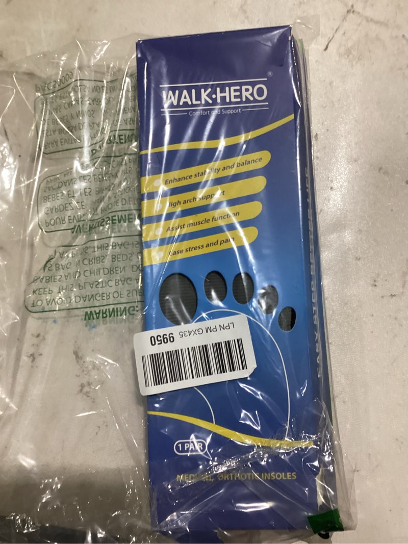 Condition photo showing Good Condition for plantar fasciitis feet insoles arch supports orthotics inserts relieve flat feet, high arch (mens 10-10 1/2 | womens 12-12 1/2) mens 10 - 10 1/2 | womens 12 - 12 1/2 gray
